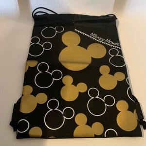 Mickey Mouse Black/Gold NWT Cinch Drawstring Bag